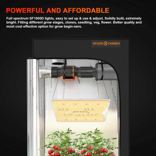 Placa LED de cultivo LED Spider Farmer® SF1000D de 100 W de espectro completo con diodos Samsung - Imagen 5